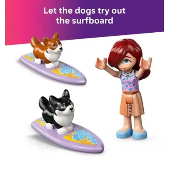 New- LEGO - Friends Surfing Dogs and Scooter Adventure Building Toy corgi’s - Picture 3 of 4